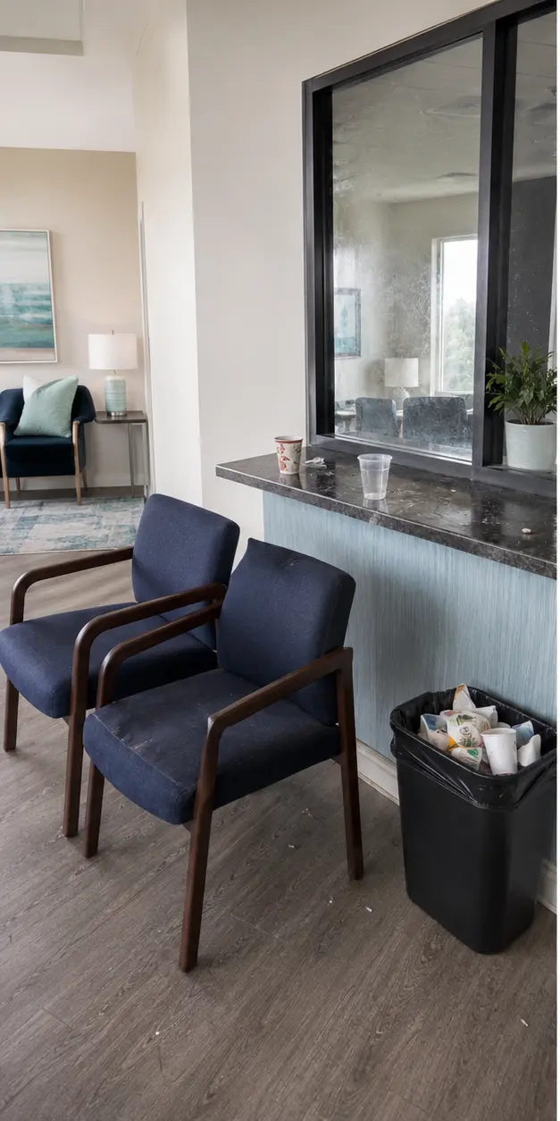 The same waiting room before service